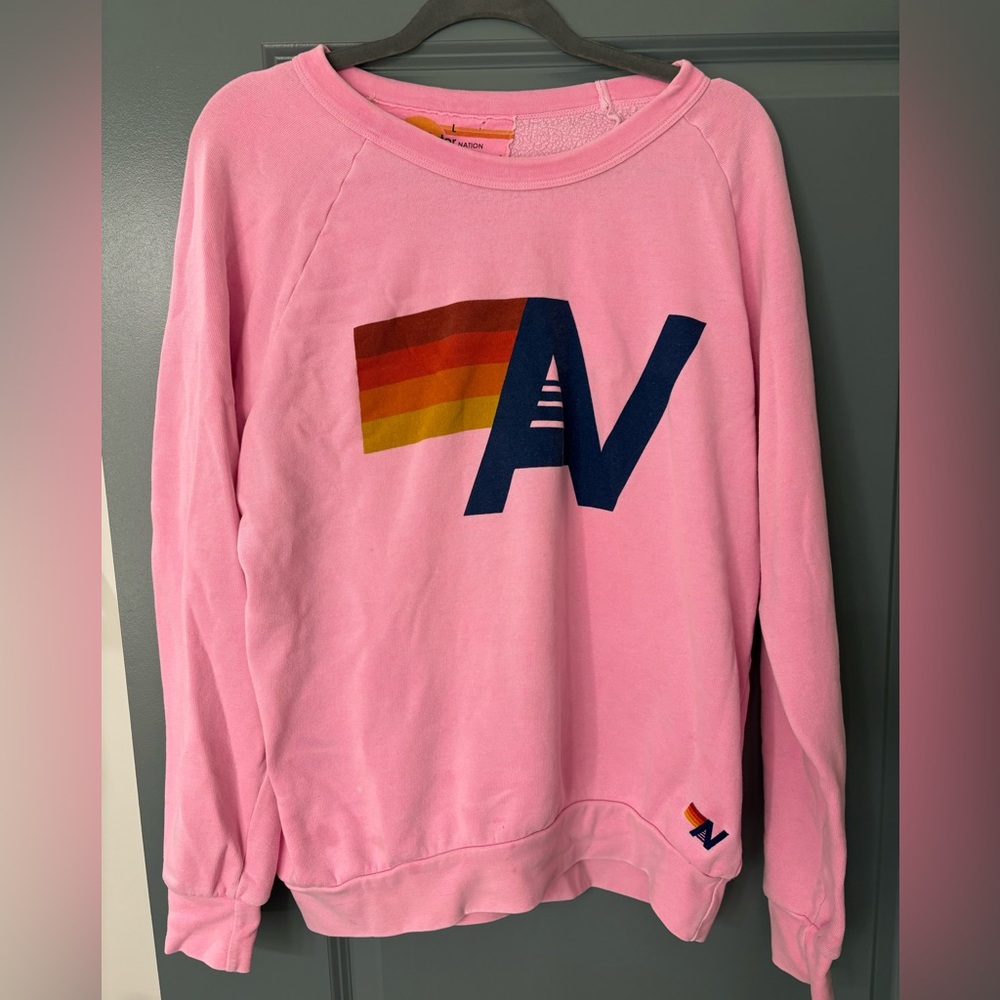 Aviator Nation Logo Sweatshirt Neon Pink